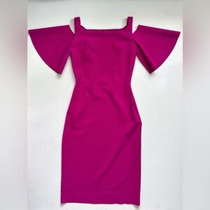 Chiara Boni La Petite Robe magenta pink flare sleeve dress sz 42 6 M barbicore